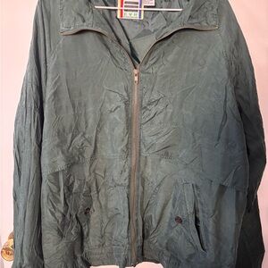 Vintage EVR Dark Green Jacket 100% Silk Shell